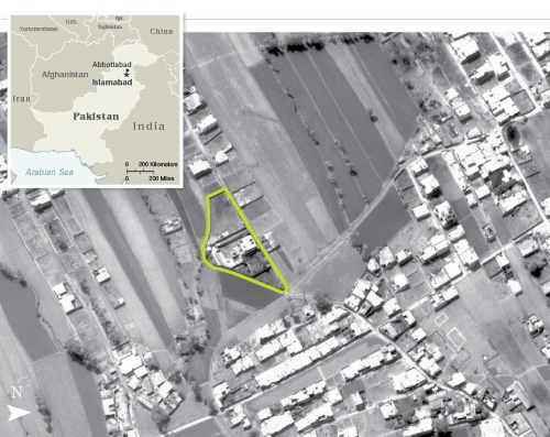 Satellite imagery via the CIA of Osama bin Ladin’s compound.